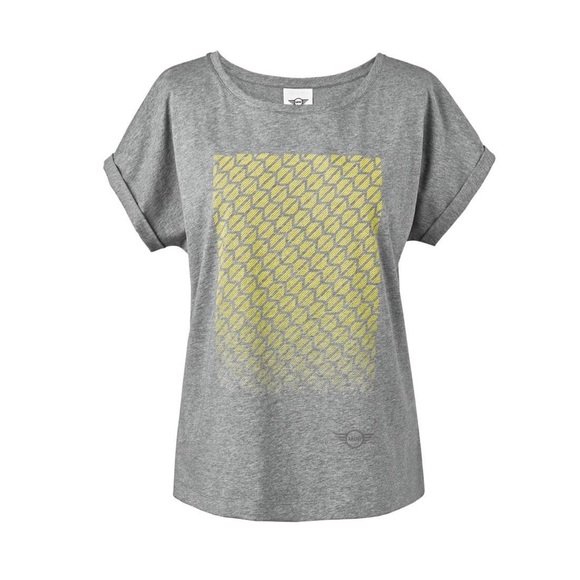 Mini Cooper Contrast Signet Print T Shirt Women's Small S 100% Cotton Tee Grey - Picture 7 of 7